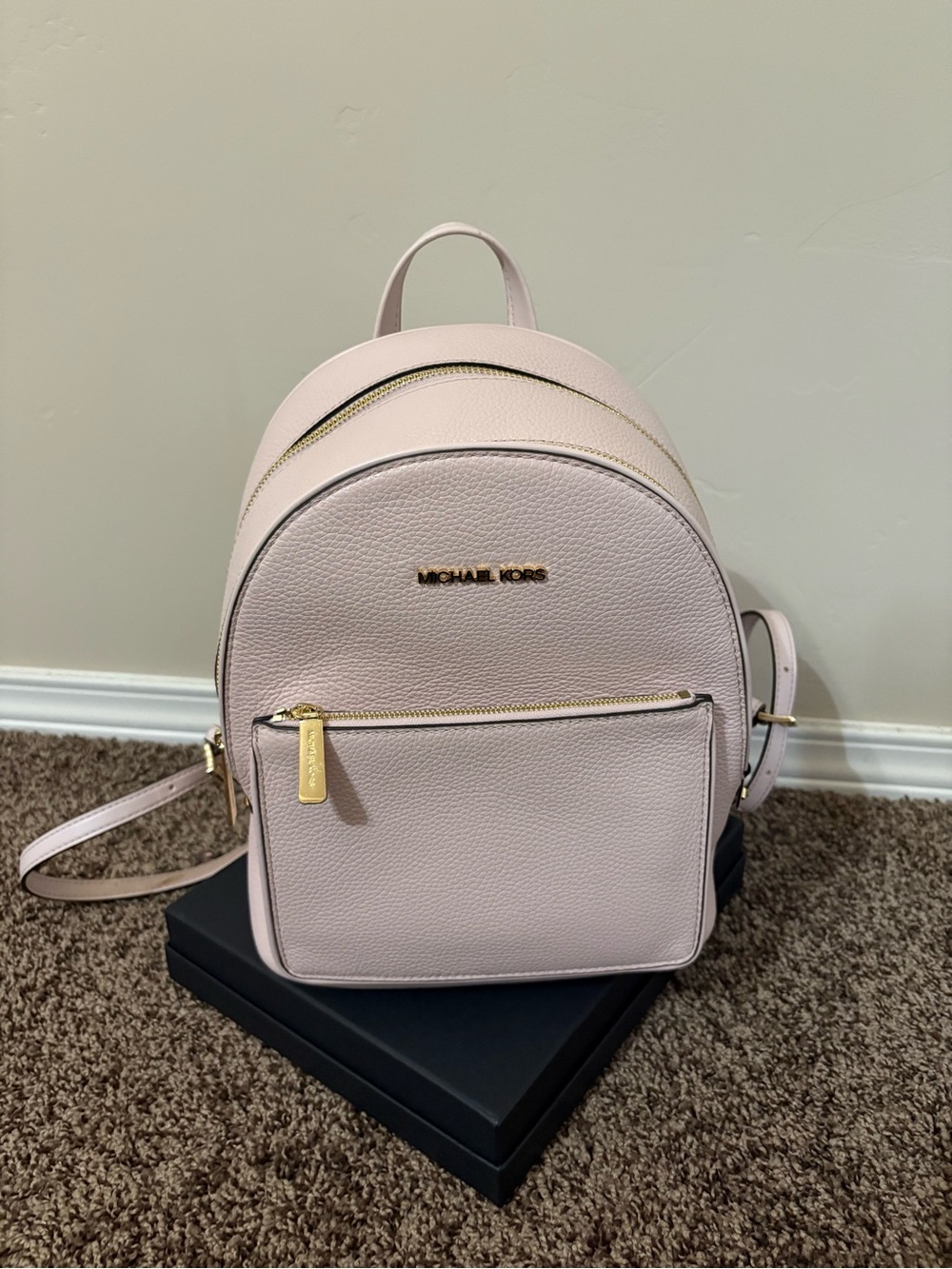MICHAEL KORS Blush Pink Pebbled Leather Mini Backpack - Picture 2 of 7